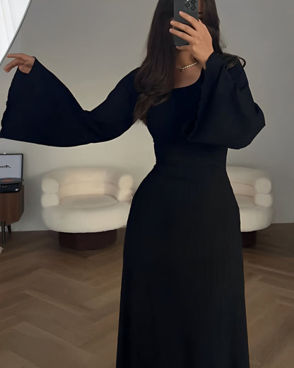 Vigdis™ | Elegant Stickad Maxiklänning