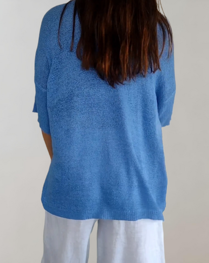 Ann® | Stickad Topp med V-ringning